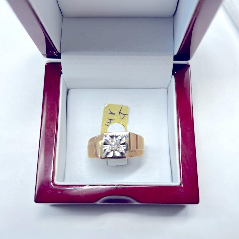 Diamonds 14k Solid Gold Ring - image 1